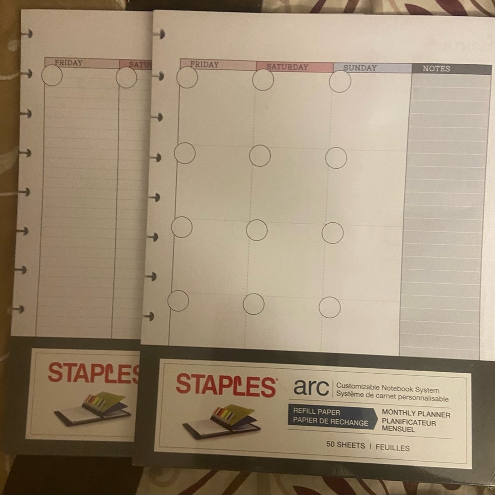 Staple’s ARC Refill Paper Weekly Planner  (2 pk)